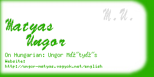 matyas ungor business card